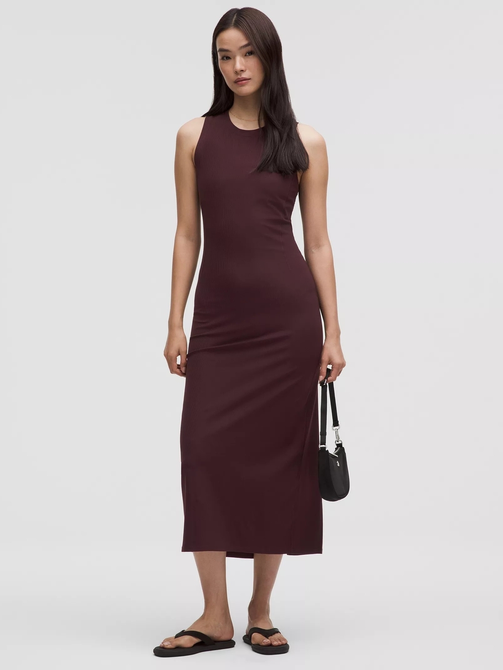 lululemon athletica BROWN aligned Midi Dress Sleeveless